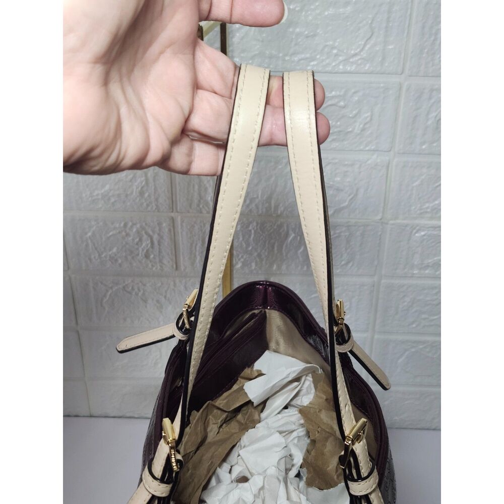 Michael Kors Jet Set East West Tote Plum Gold Hardware Signature Mobwife Shopper - Picture 11 of 15